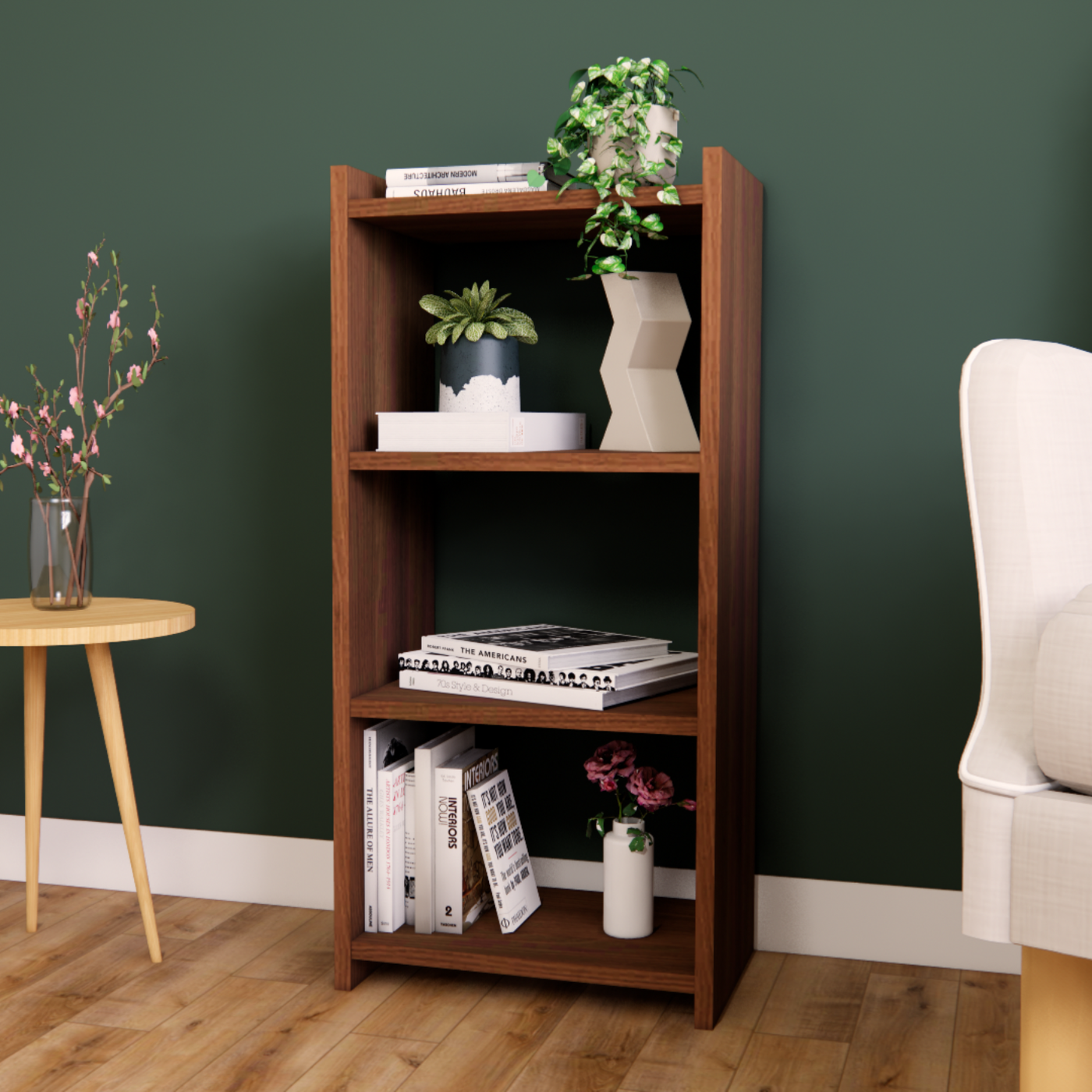 Book Rack · 3-tier — Walnut finish