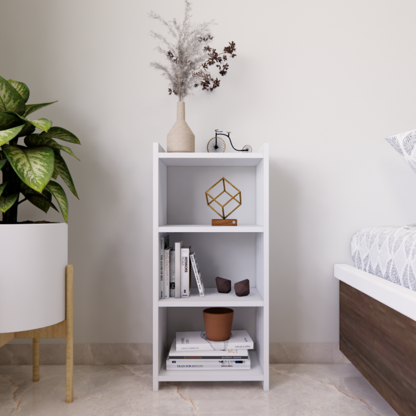 Book Rack · 3-tier — White finish