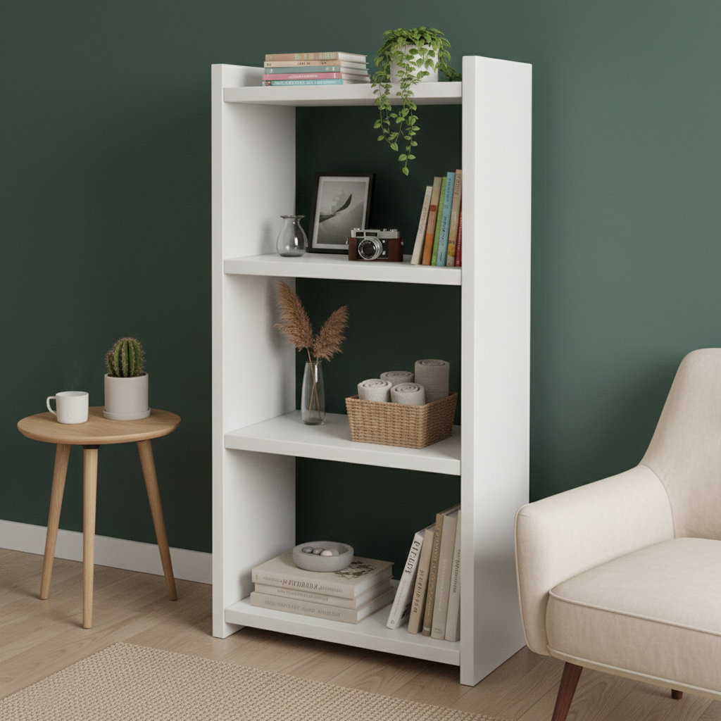 Book Rack · 3-tier — White finish