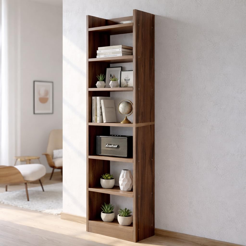 Home Library Bookshelf · 6-tier — Walnut finish