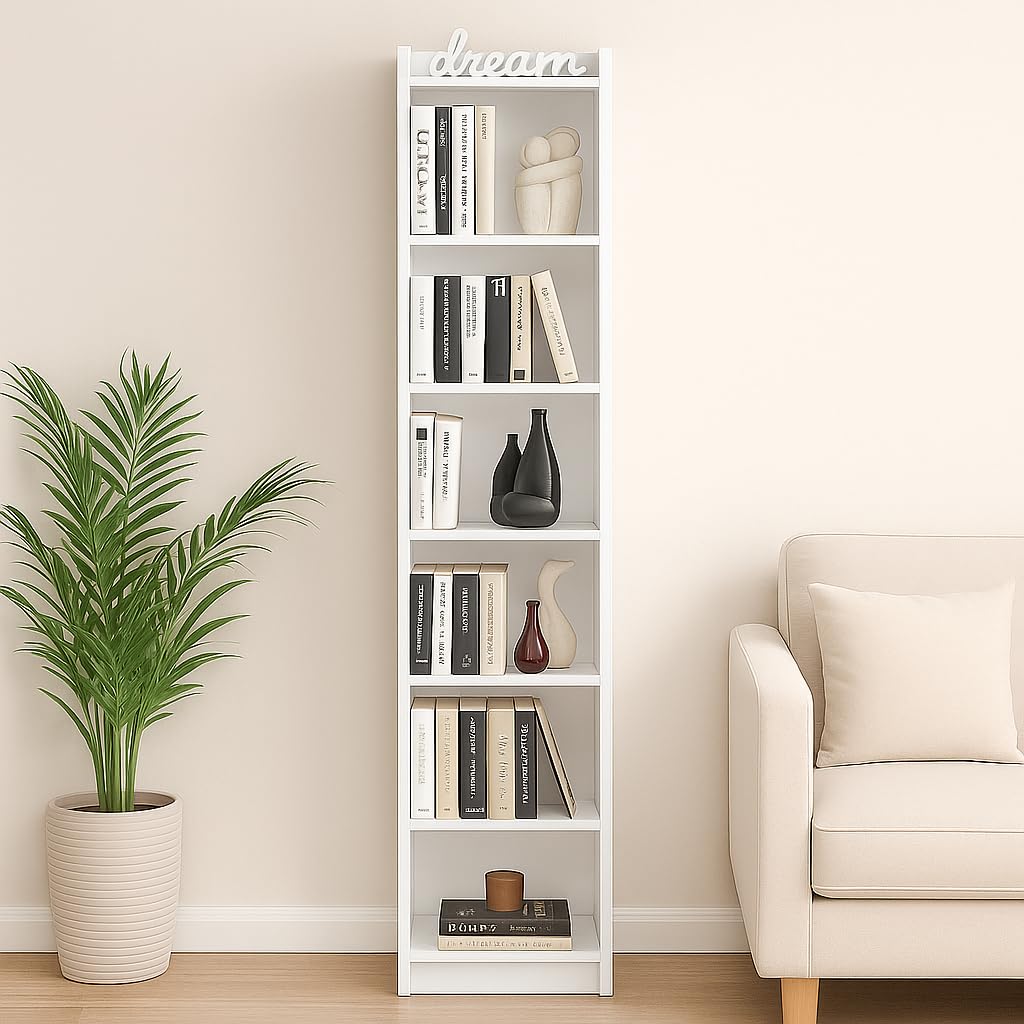 Home Library Bookshelf · 6-tier — White finish