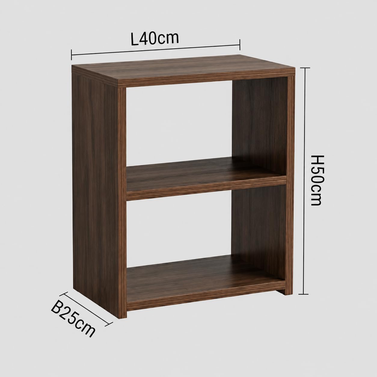 Bedside Table · 2-tier — Walnut finish