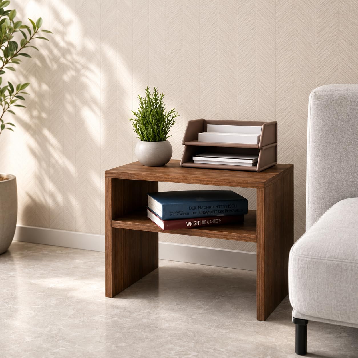 End Table · Nightstand — Walnut finish