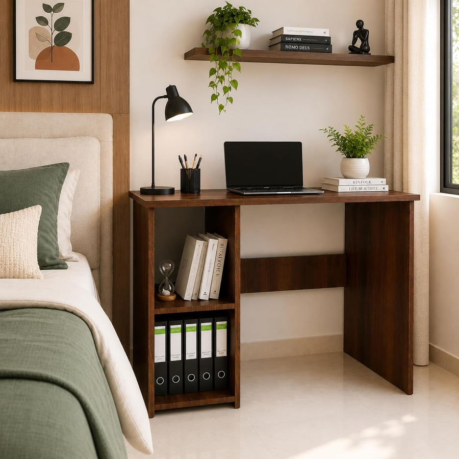 Study Desk · with storage — Walnut finish