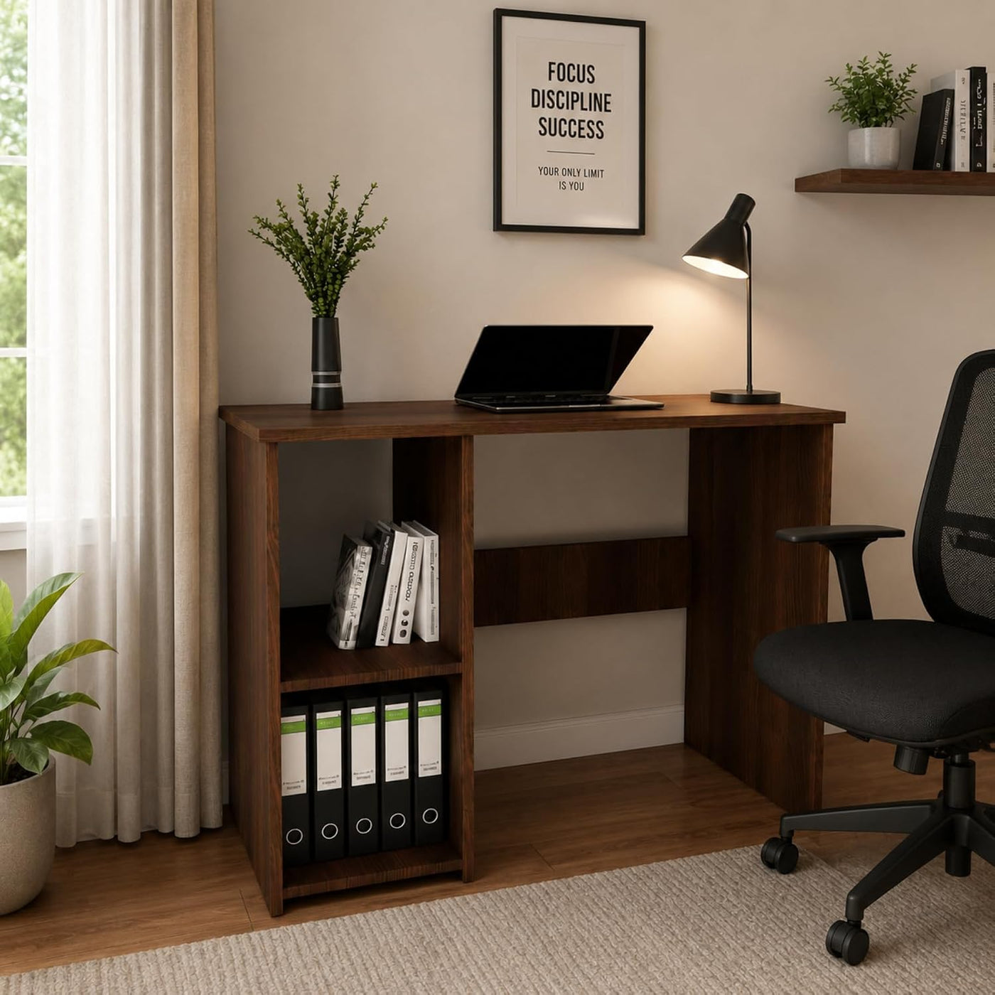 Study Desk · with storage — Walnut finish