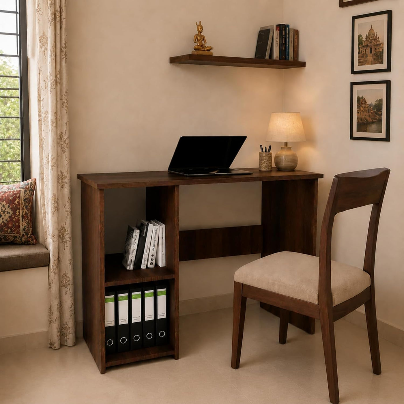 Study Desk · with storage — Walnut finish