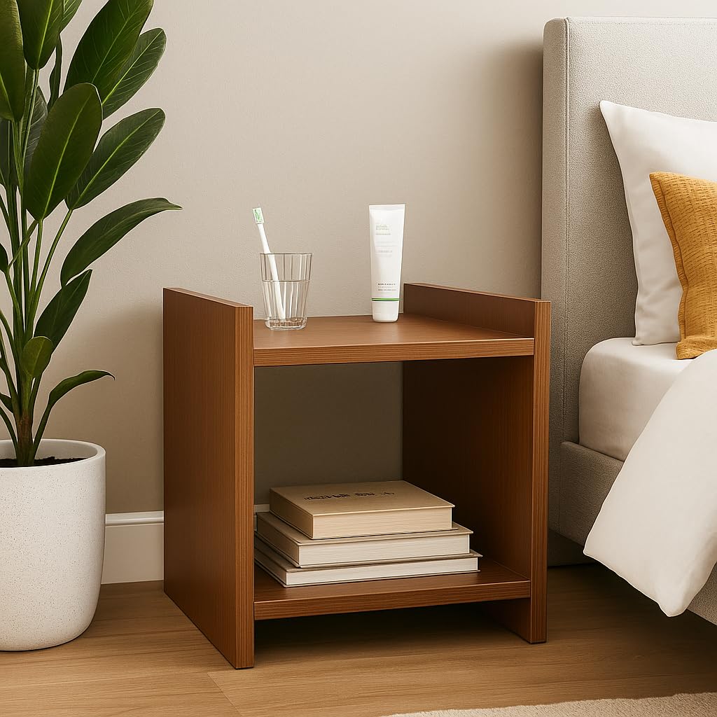 Side Table · two-shelf — Walnut finish
