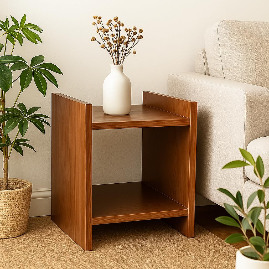 Side Table · two-shelf — Walnut finish