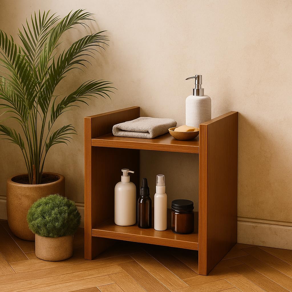 Side Table · two-shelf — Walnut finish