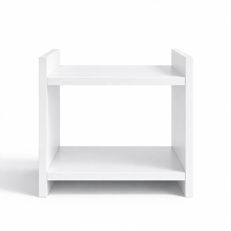 Side Table · two-shelf — White finish