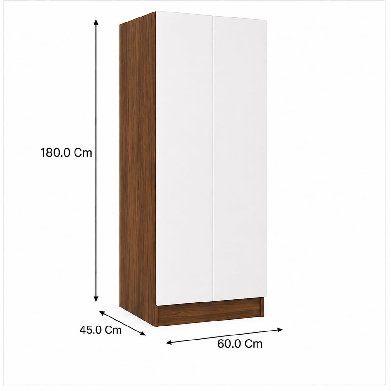 Wardrobe · 2-door, 5 shelves — Dual-tone finish