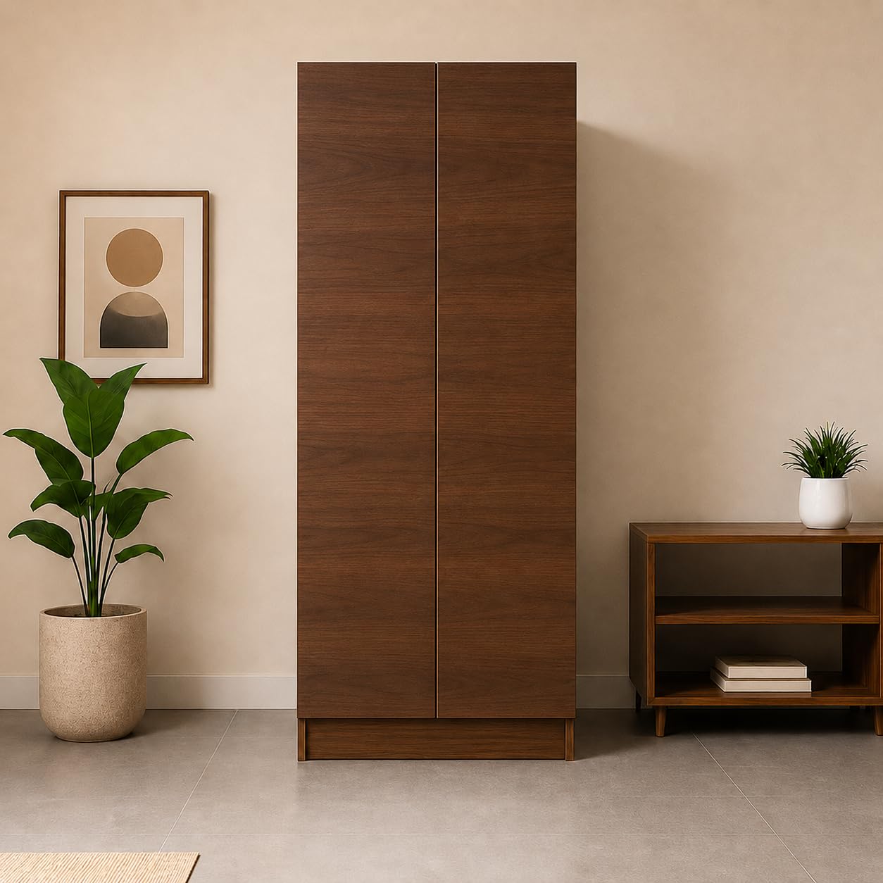 Wardrobe · 2-door, 5 shelves — Dual-tone finish